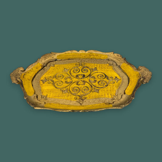 Vintage Florentine Hand-Painted Serving Tray