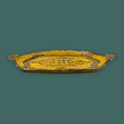 Vintage Florentine Hand-Painted Serving Tray