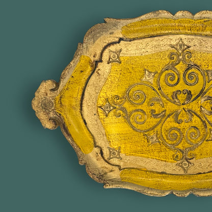 Vintage Florentine Hand-Painted Serving Tray