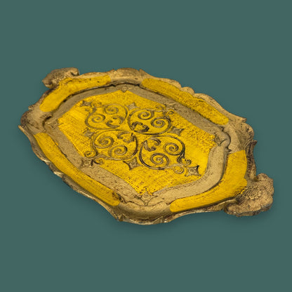 Vintage Florentine Hand-Painted Serving Tray