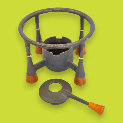 Dansk Design France Red Enamel Fondue Pot with Cast Iron Base - Jens Quistgaard KobenStyle