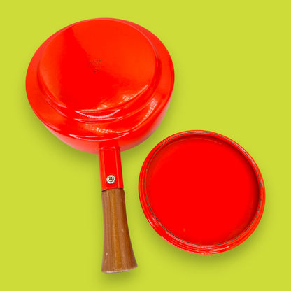 Dansk Design France Red Enamel Fondue Pot with Cast Iron Base - Jens Quistgaard KobenStyle