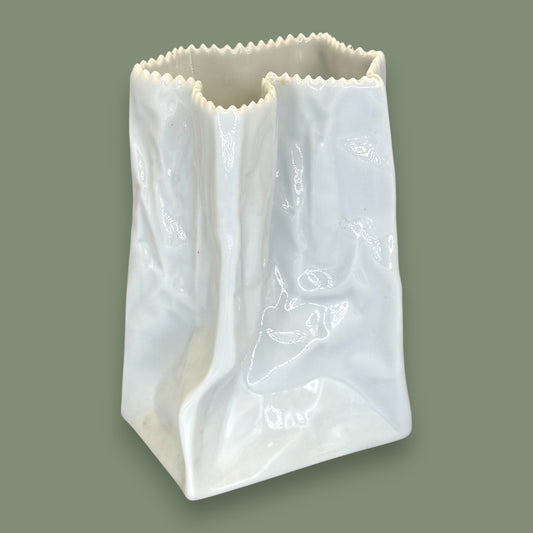 Rosenthal Germany Paper Bag Vase – Vintage 1970s Studio-Line by Tapio Wirkkala