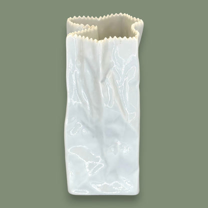 Rosenthal Germany Paper Bag Vase – Vintage 1970s Studio-Line by Tapio Wirkkala