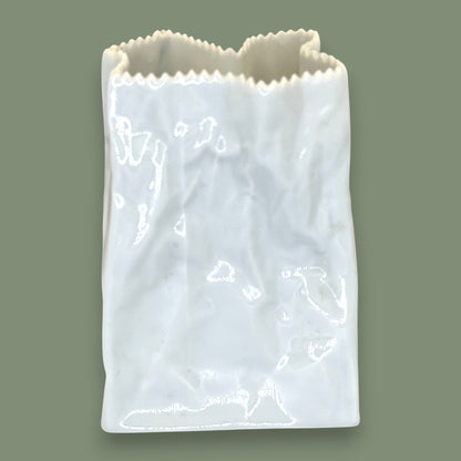 Rosenthal Germany Paper Bag Vase – Vintage 1970s Studio-Line by Tapio Wirkkala