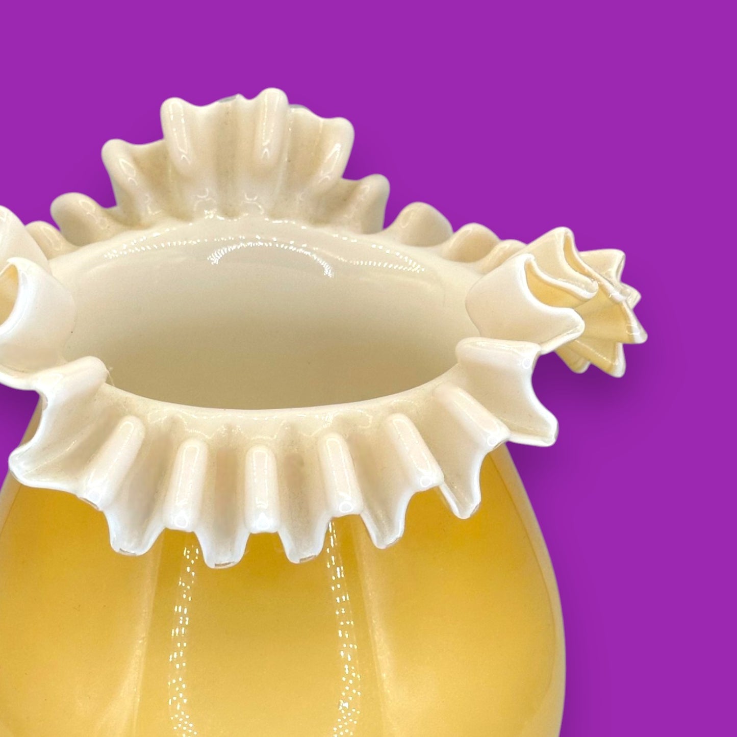 Ruffled Edge Amber Butterscotch Glass Lamp Shade
