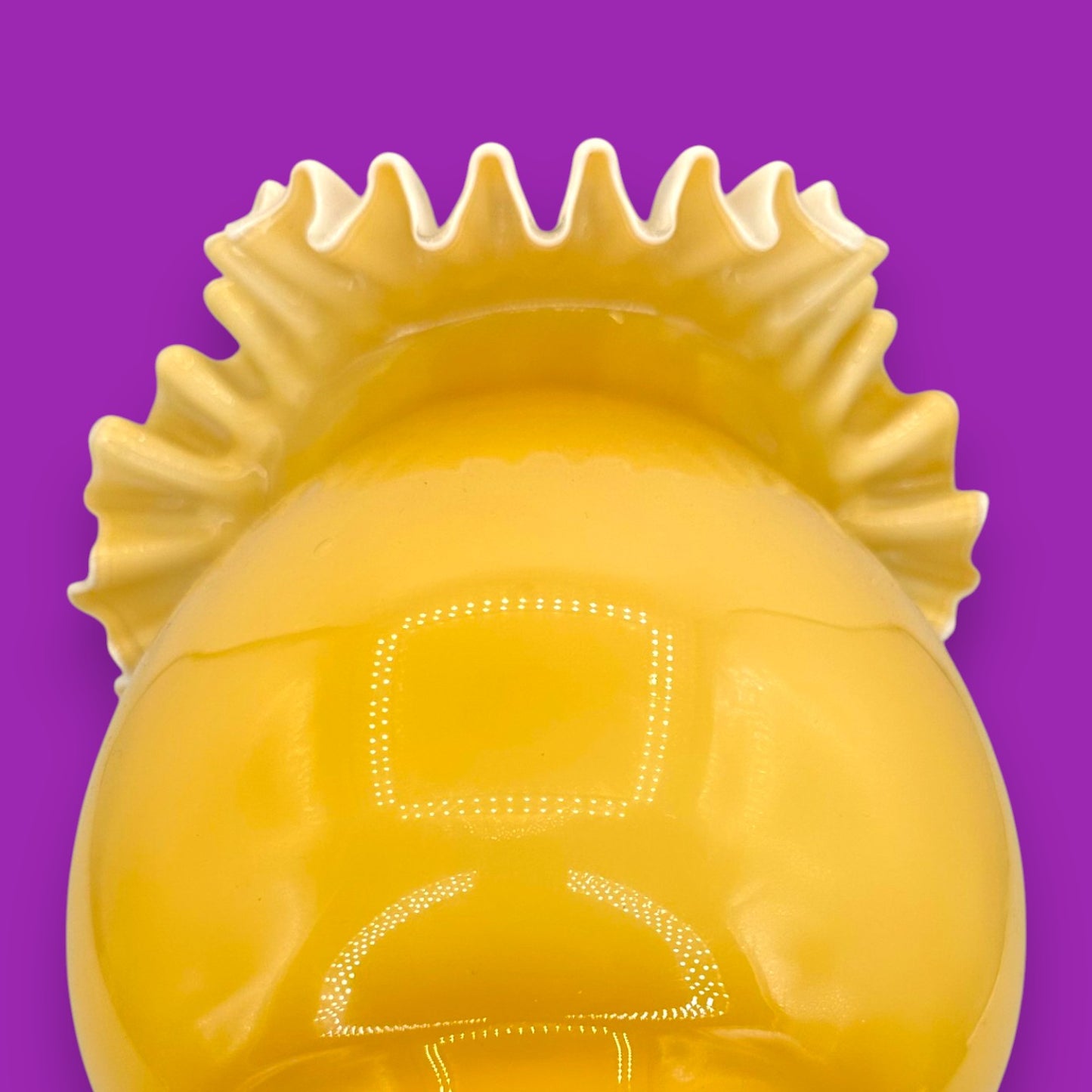 Ruffled Edge Amber Butterscotch Glass Lamp Shade