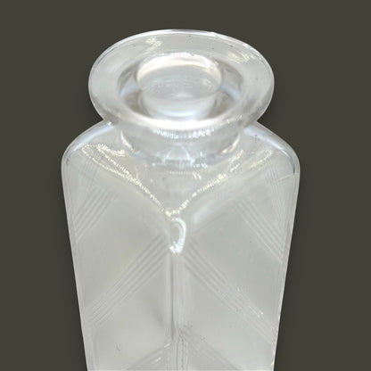 Vintage Art Deco Apothecary Bottles – Etched Glass with Round Stoppers (Set of 3)