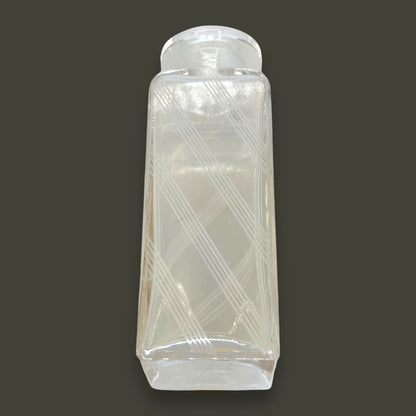 Vintage Art Deco Apothecary Bottles – Etched Glass with Round Stoppers (Set of 3)