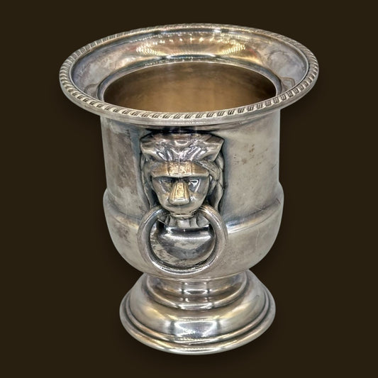 Vintage Toothpick Holder - Eales 1779 Silver Plated Lion Head Handle Miniature Champagne Bucket