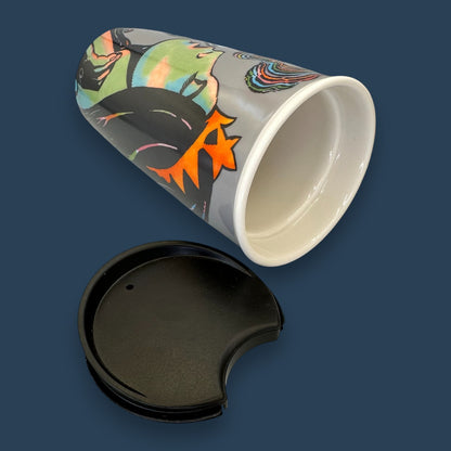Starbucks Milton Glaser 25th Anniversary Siren Travel Mug