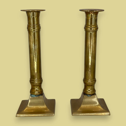Pair of Vintage Brass Candlestick Holders – Elegant Taper Candle Stands