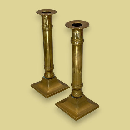 Pair of Vintage Brass Candlestick Holders – Elegant Taper Candle Stands