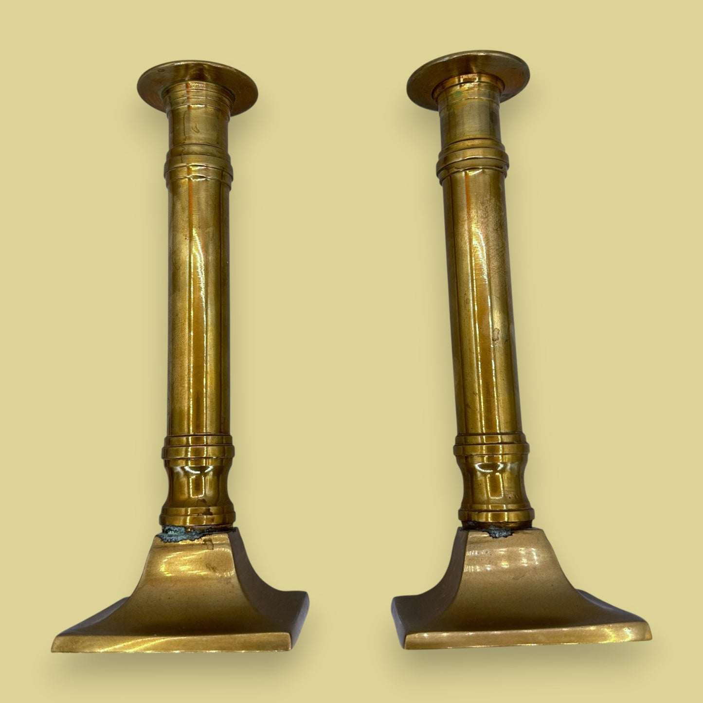 Pair of Vintage Brass Candlestick Holders – Elegant Taper Candle Stands