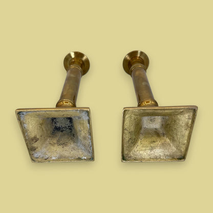 Pair of Vintage Brass Candlestick Holders – Elegant Taper Candle Stands