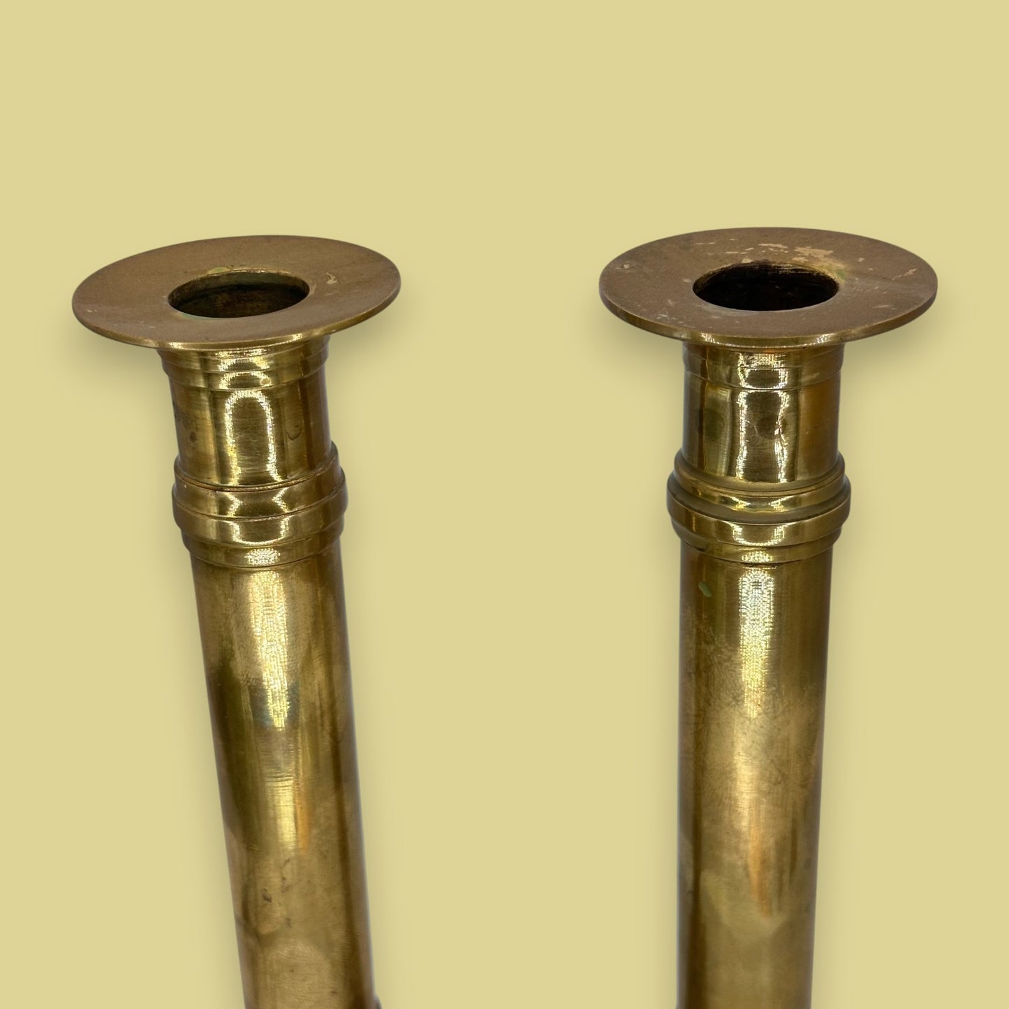 Pair of Vintage Brass Candlestick Holders – Elegant Taper Candle Stands