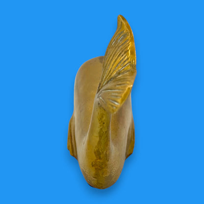 Vintage Brass Humpback Whale – Mid-Century Nautical Paperweight