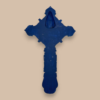 Vintage Hand-Painted Jesus on Cross – 12" Ceramic Wall Crucifix