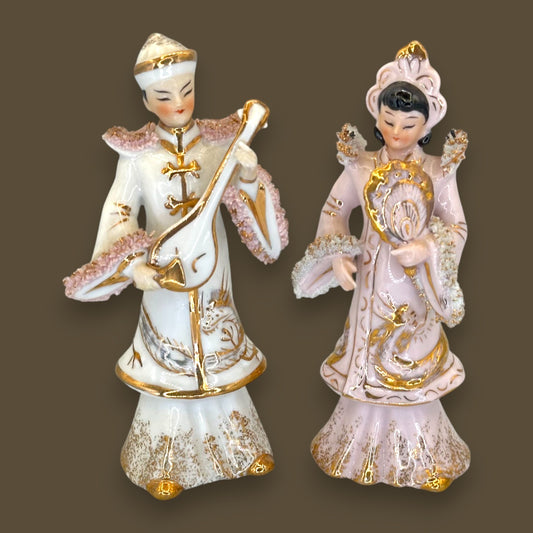 Norcrest Fine China Traditional Man and Woman Figurines – Japan 1950s