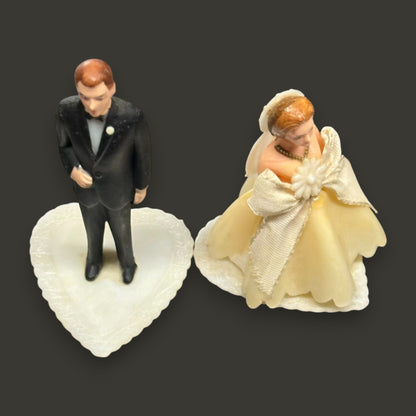 Vintage Bride and Groom Cake Toppers 1960s