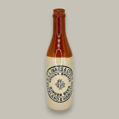 Antique Stoneware Ginger Beer Bottle – C.L. Linnes Co. Auckland & Hamilton
