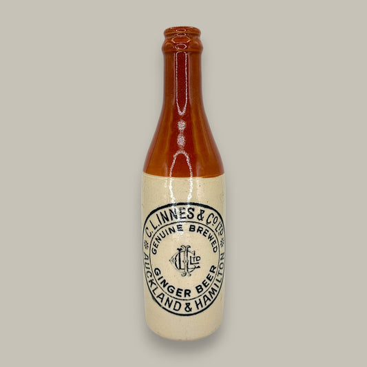 Antique Stoneware Ginger Beer Bottle – C.L. Linnes Co. Auckland & Hamilton