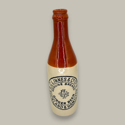 Antique Stoneware Ginger Beer Bottle – C.L. Linnes Co. Auckland & Hamilton