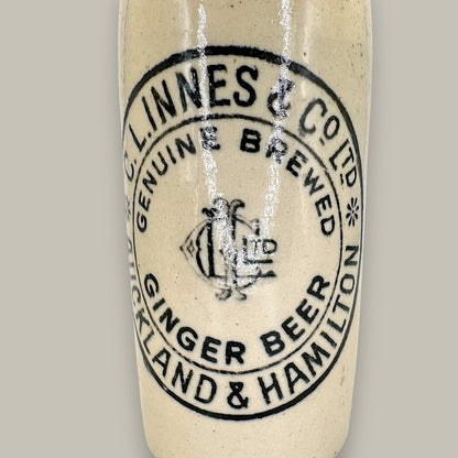 Antique Stoneware Ginger Beer Bottle – C.L. Linnes Co. Auckland & Hamilton