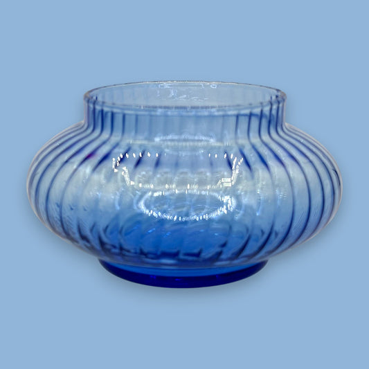 Murano Style Hand-Blown Cobalt Blue Handkerchief Vase