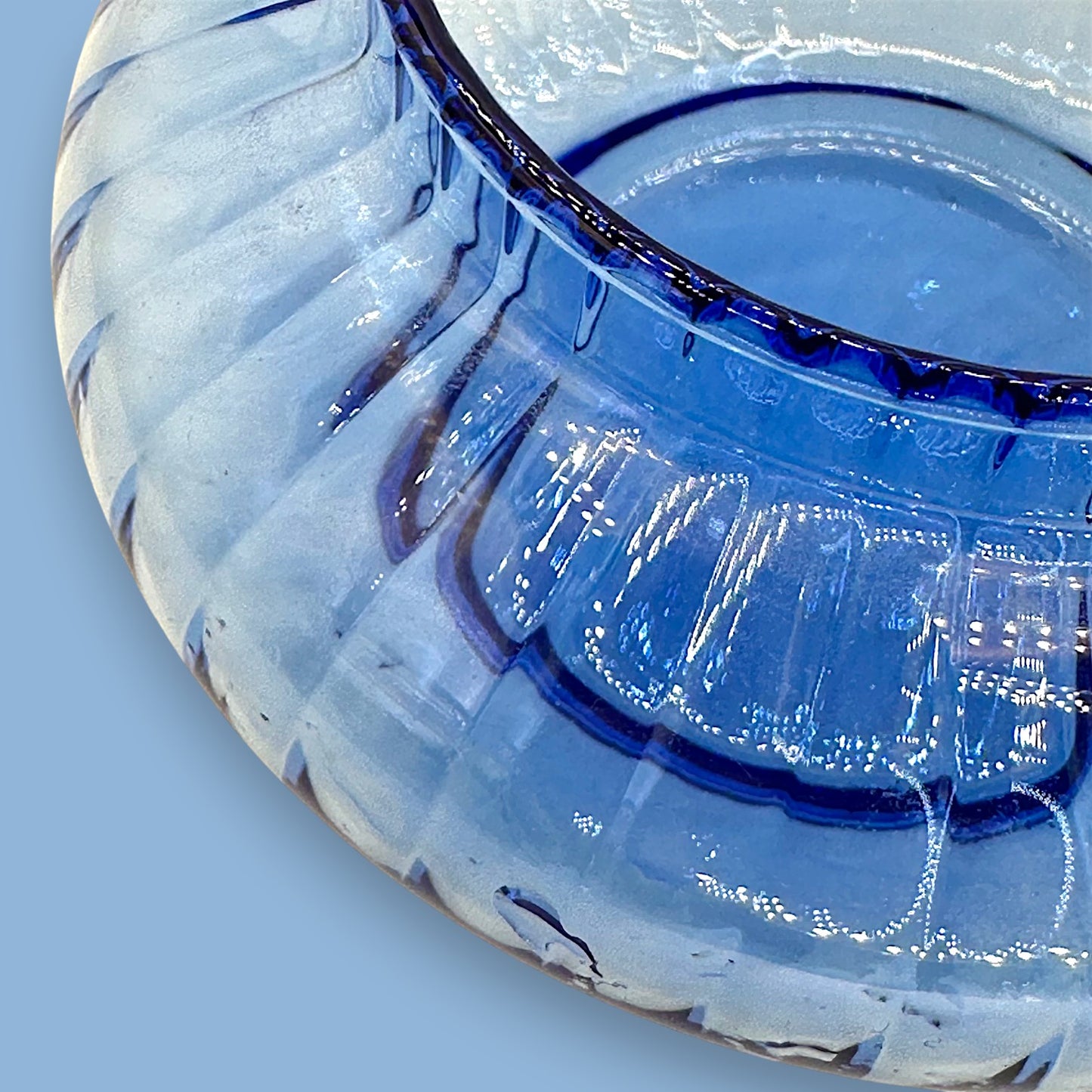 Murano Style Hand-Blown Cobalt Blue Handkerchief Vase