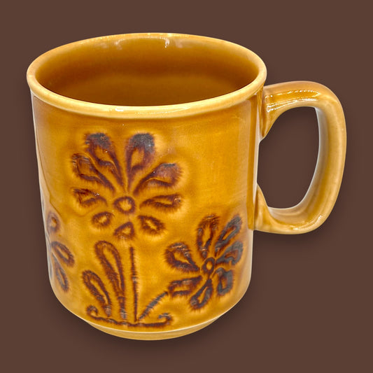 Vintage Floral Embossed Ceramic Cup Replacement Mug