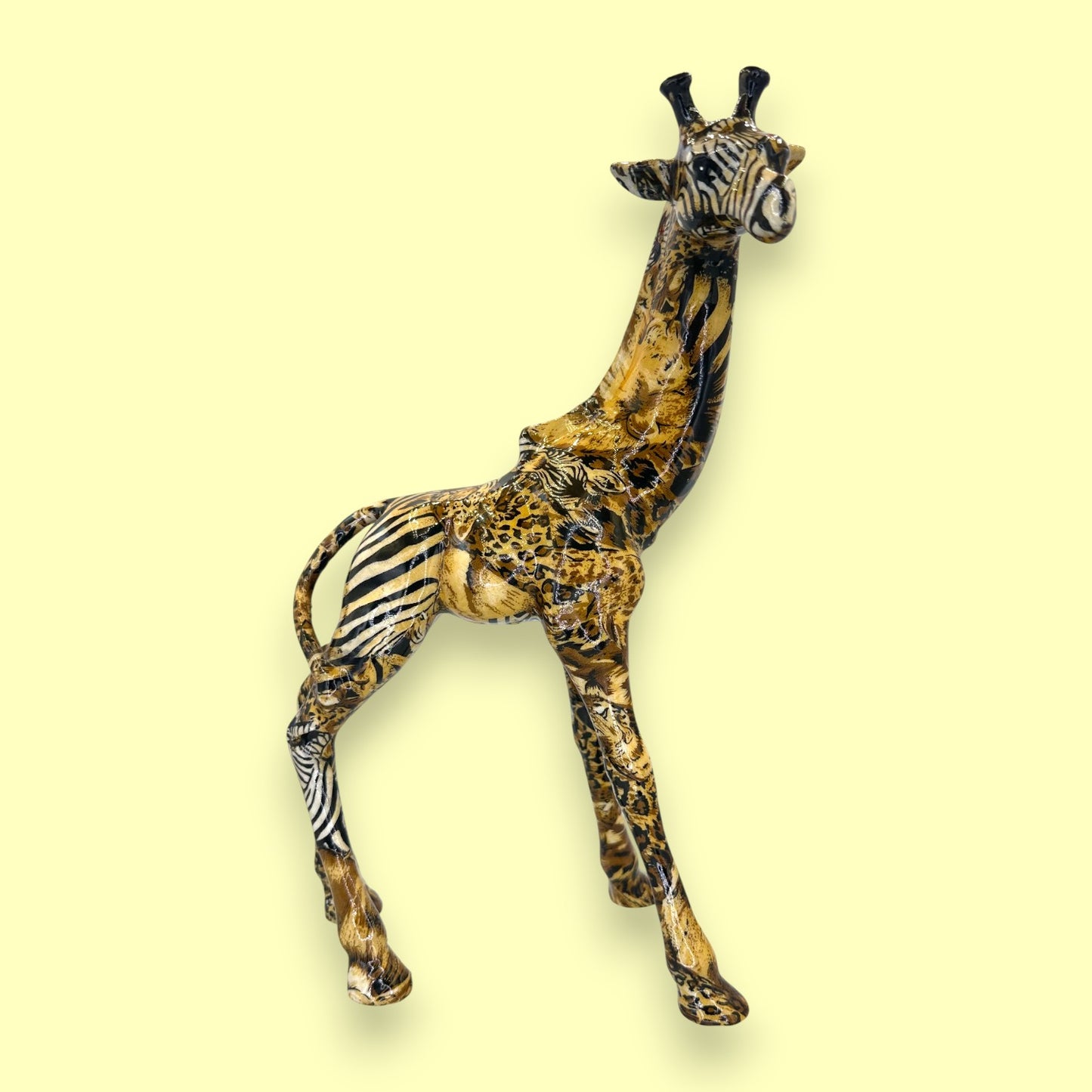 Vintage La Vie Wild Animal Print Giraffe Figurine Statue 🦒