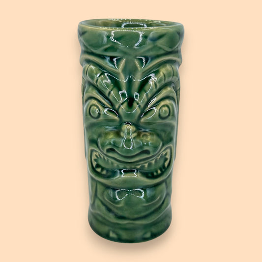 Green Tiki Glass Vase  - Vintage 1960s Mid-Century Modern – MCM Tropical Barware Decor