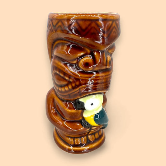 Brown Tiki Glass Vase  - Vintage 1960s Mid-Century Modern – MCM Tropical Barware Decor (Copy)