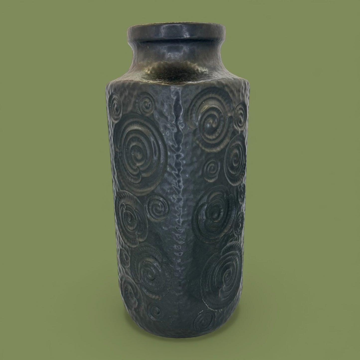 Black Modern Lava Vase - Mid-Century Modern Vase - Scheurich West German