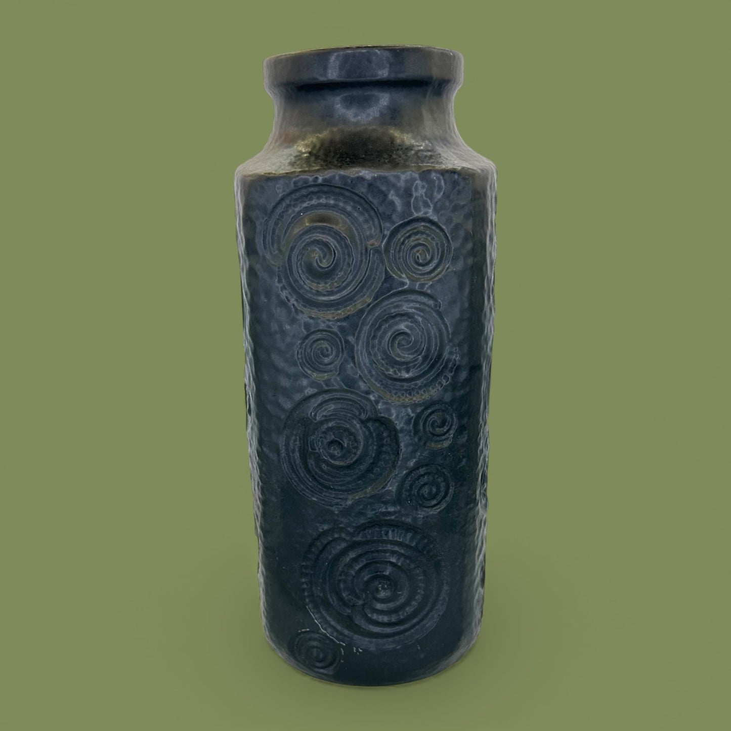 Black Modern Lava Vase - Mid-Century Modern Vase - Scheurich West German