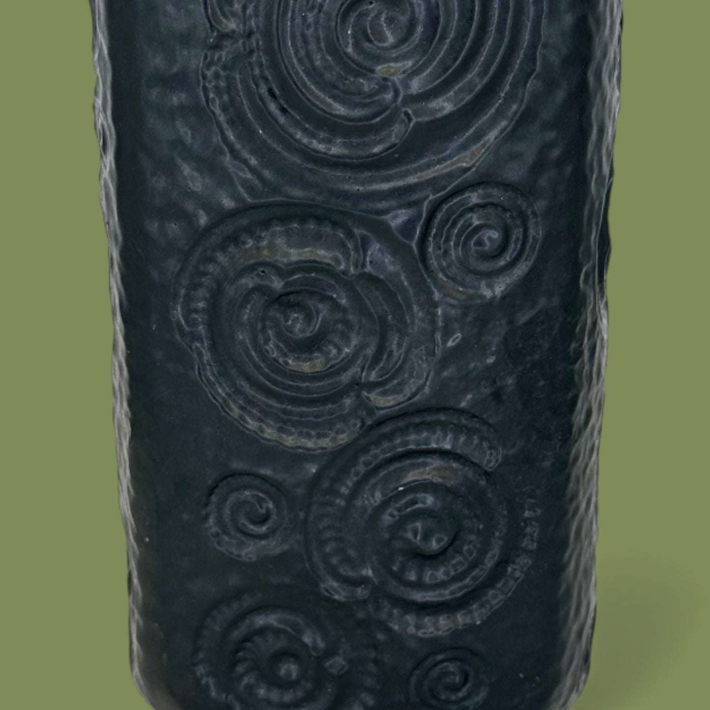 Black Modern Lava Vase - Mid-Century Modern Vase - Scheurich West German