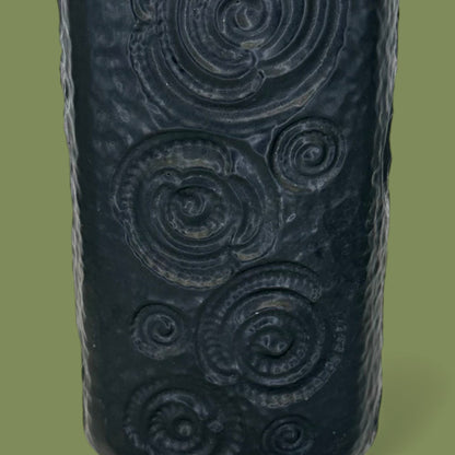 Black Modern Lava Vase - Mid-Century Modern Vase - Scheurich West German