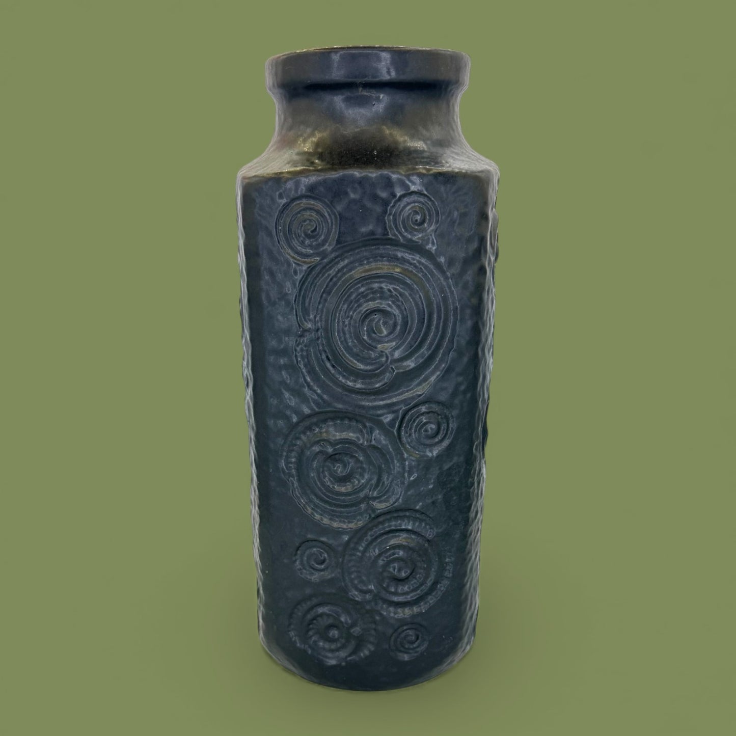 Black Modern Lava Vase - Mid-Century Modern Vase - Scheurich West German