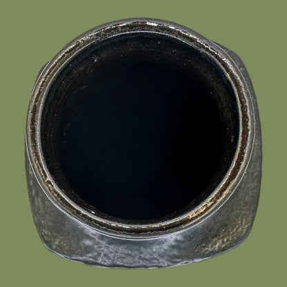 Black Modern Lava Vase - Mid-Century Modern Vase - Scheurich West German