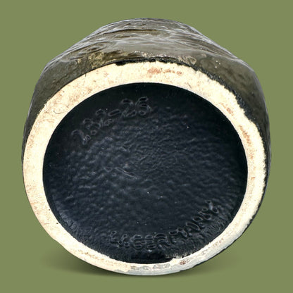 Black Modern Lava Vase - Mid-Century Modern Vase - Scheurich West German