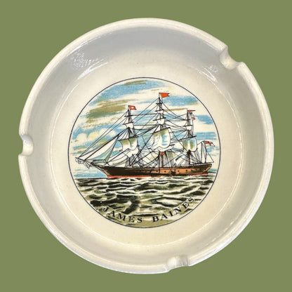 James Baines Nautical Ship Vintage Ceramic Ashtray