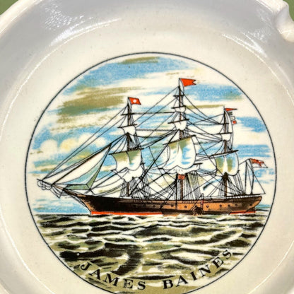 James Baines Nautical Ship Vintage Ceramic Ashtray