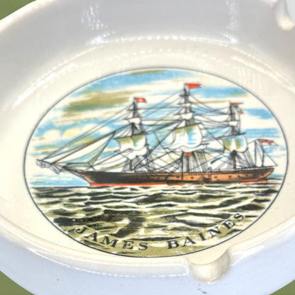 James Baines Nautical Ship Vintage Ceramic Ashtray