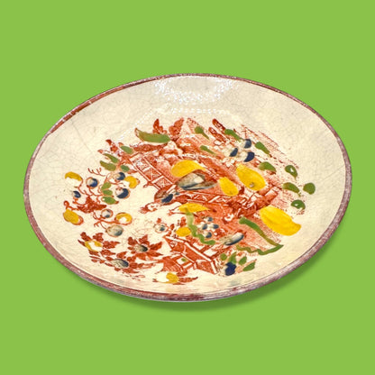 Antique Chinoiserie Hand Painted Chinese Saucer Plate 18th Century