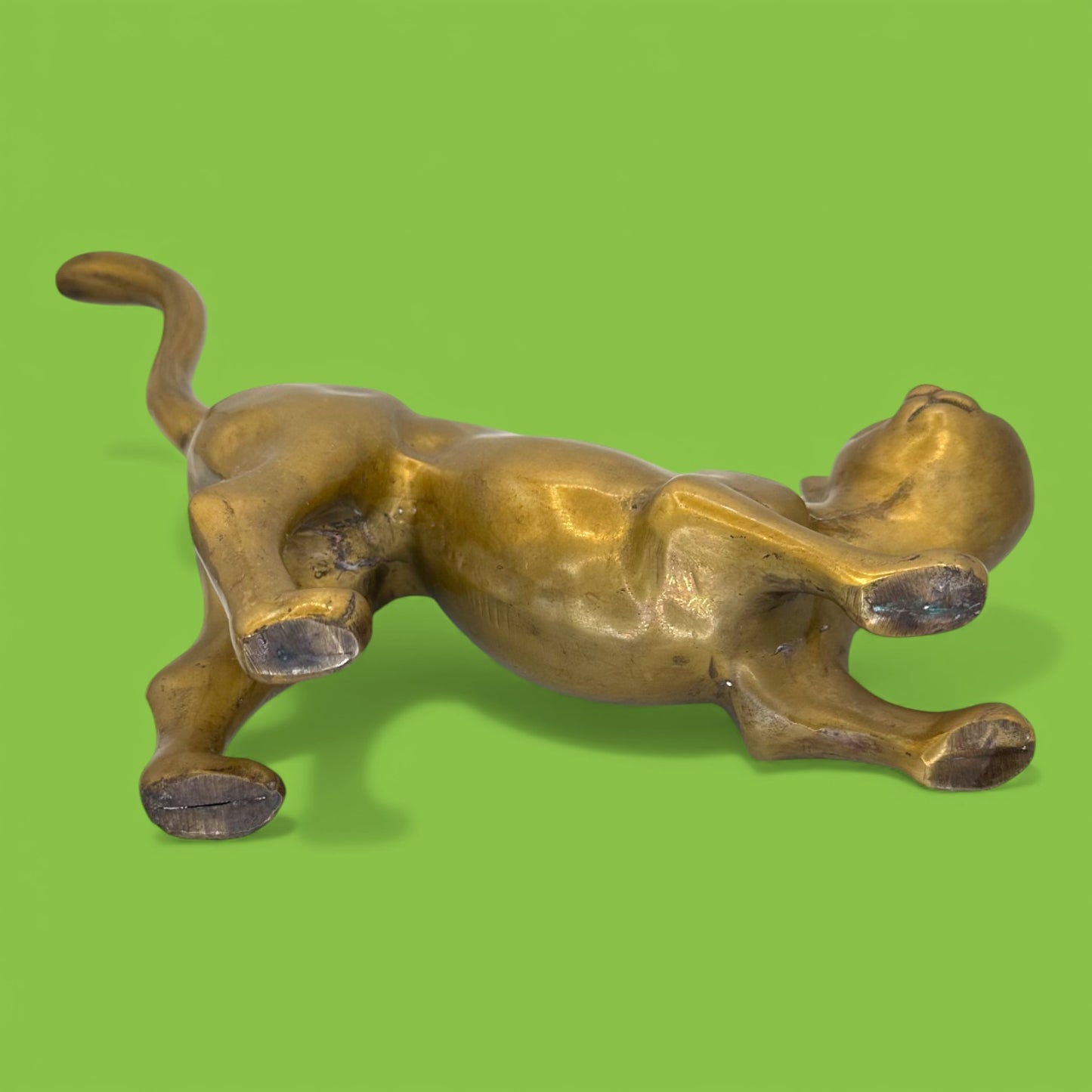 Large Brass Cat Statue - MCM Mid-Century Modern - Chic