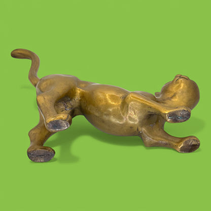 Large Brass Cat Statue - MCM Mid-Century Modern - Chic