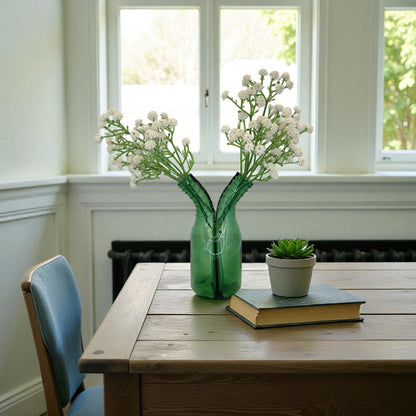 Green Glass Modern Abstract Flower Vase