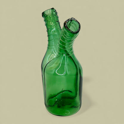 Green Glass Modern Abstract Flower Vase