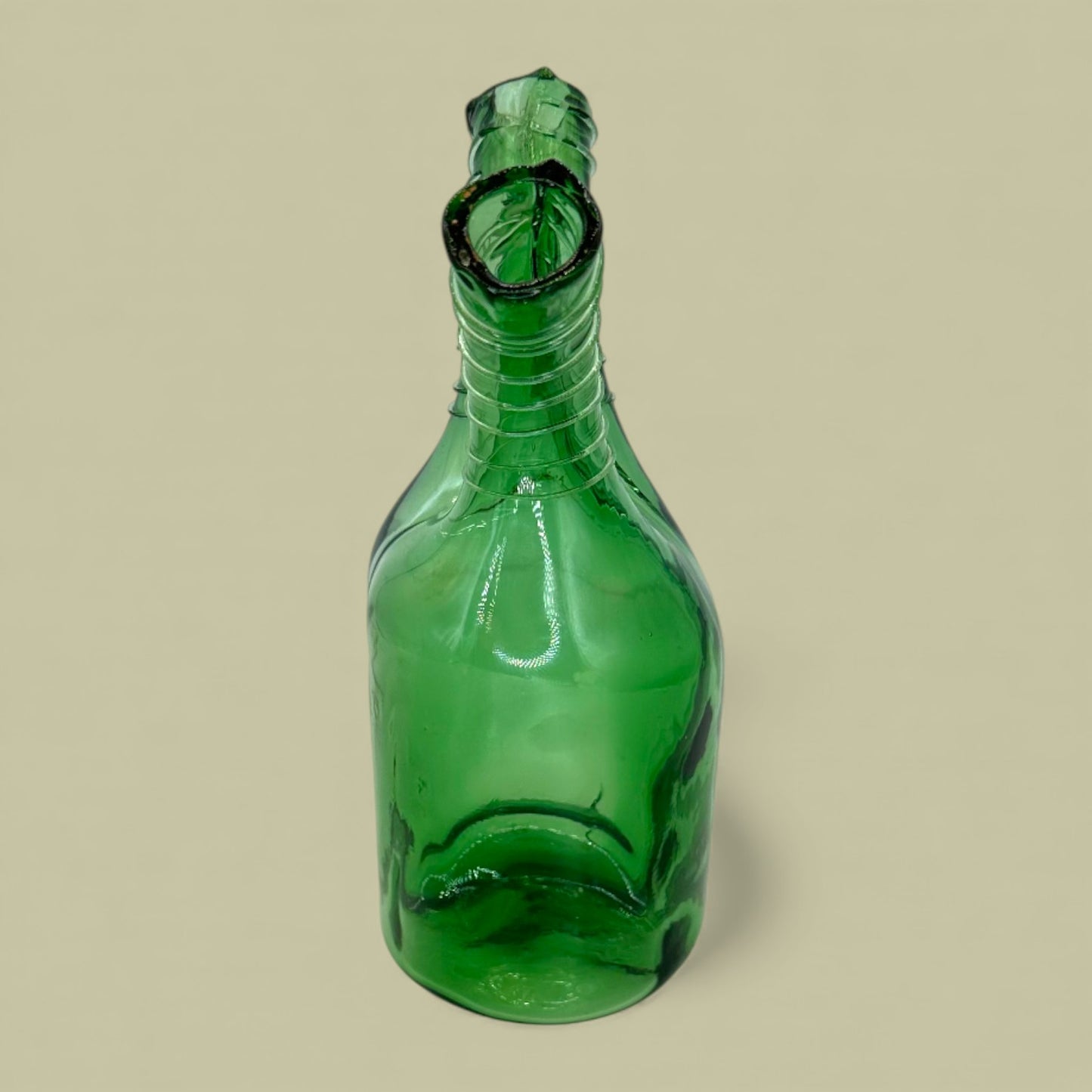 Green Glass Modern Abstract Flower Vase
